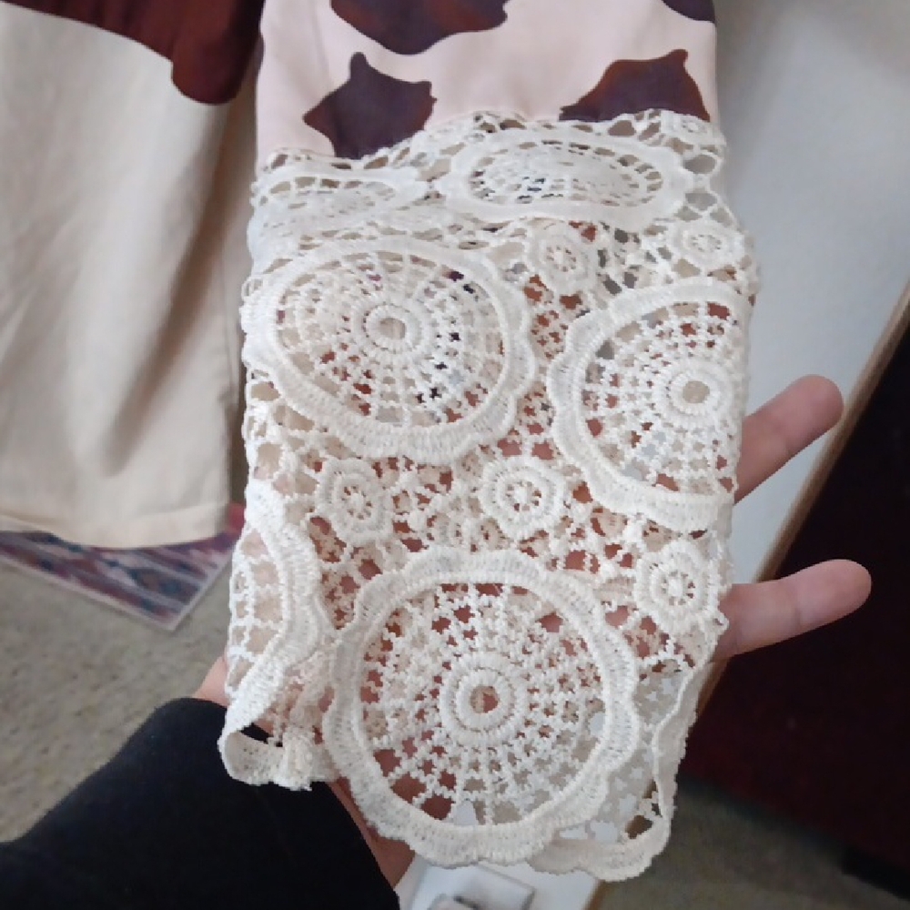 Chic Long Sleeve Top with Lace Accents